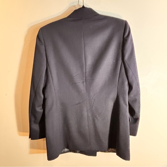 AQUASCUTUM Sz 6 Double-Breasted Blazer with Gold Buttons Shoulder Pads 100% Wool - Picture 9 of 14